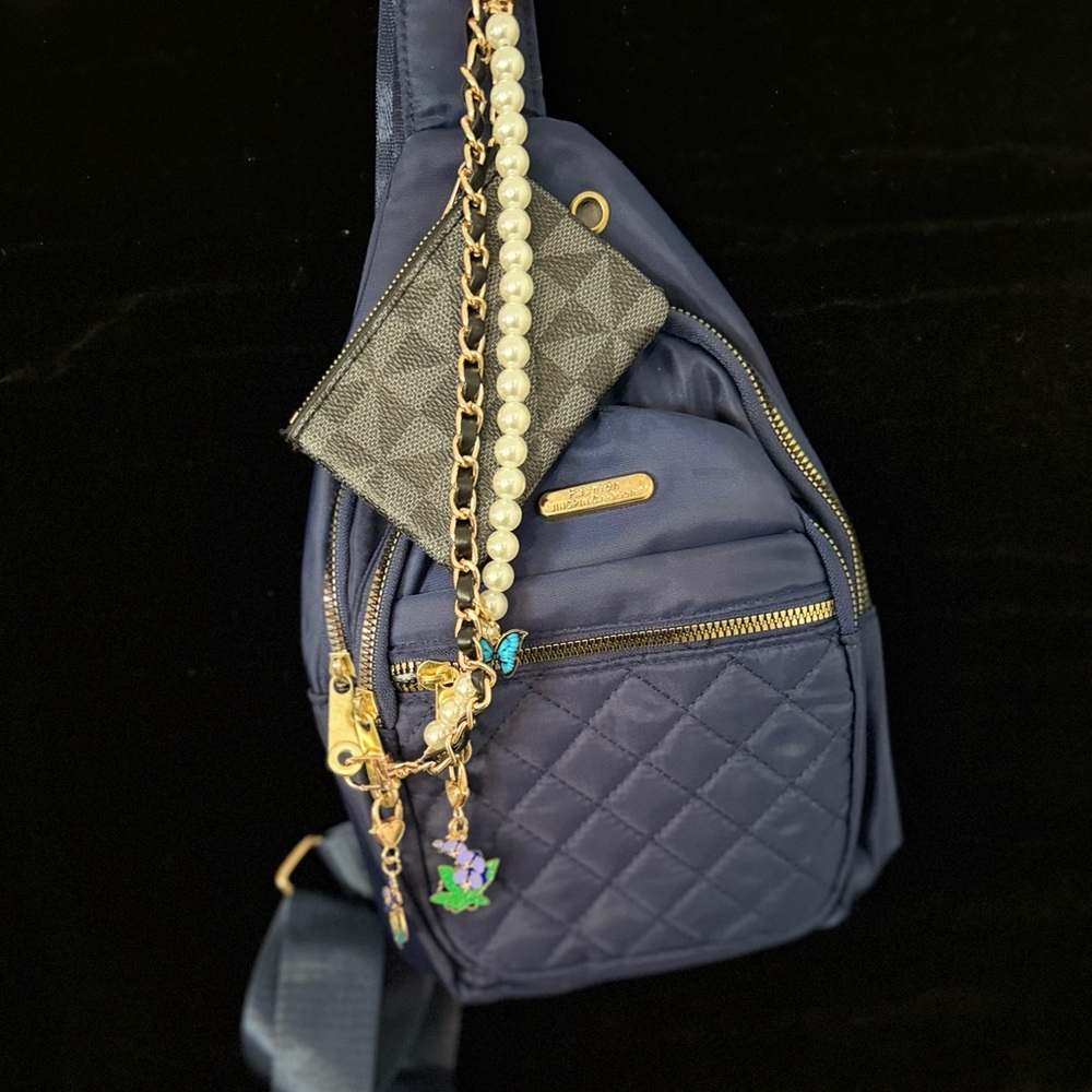 Navy Quilted Women's Bag